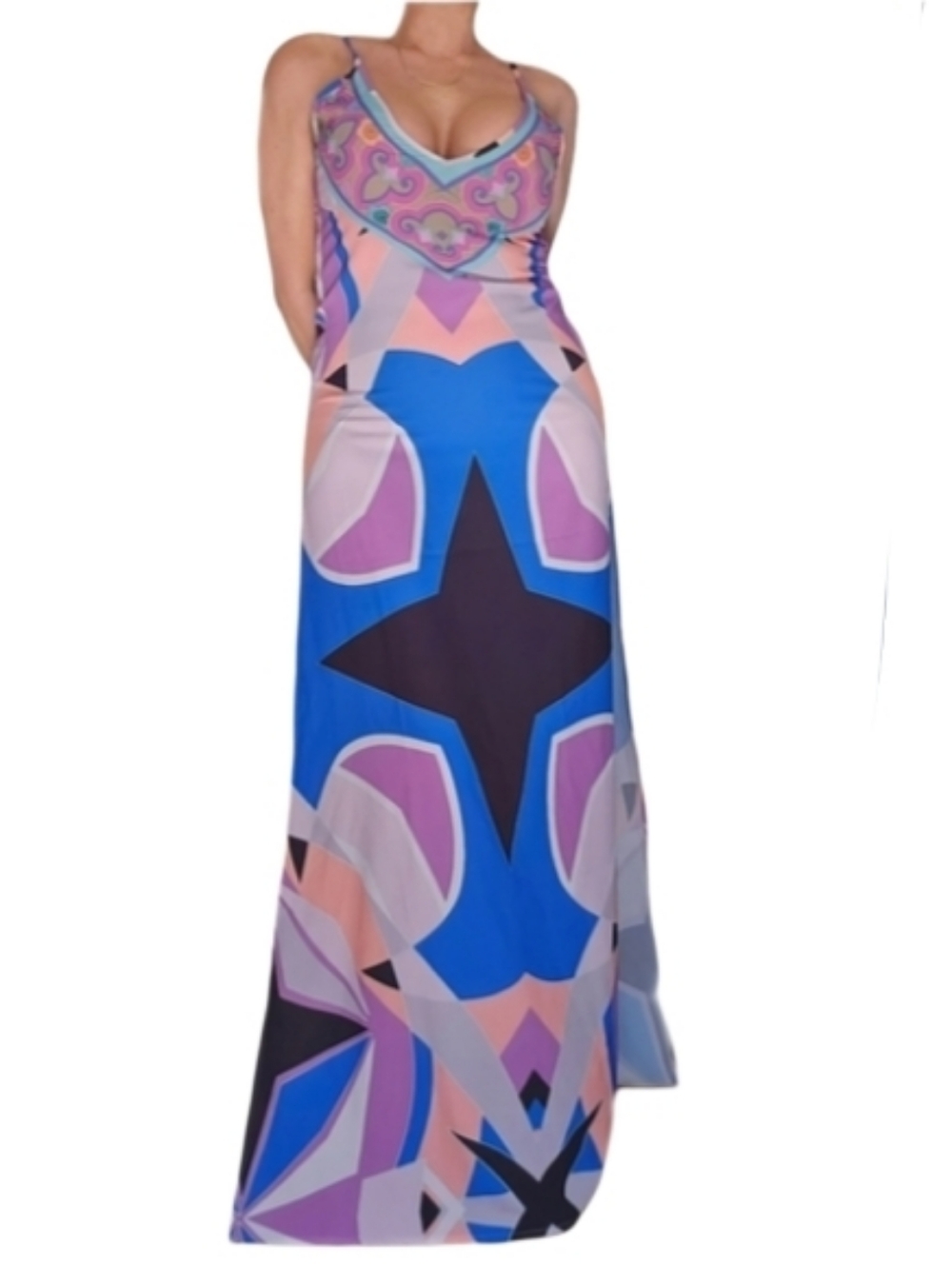 Camilla Frank Beach House Long Side Slit Maxi Dress Size Small